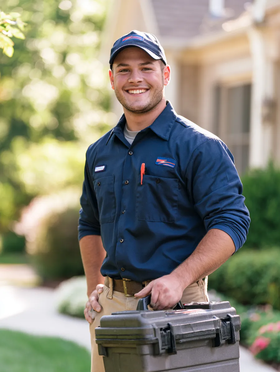 Self-employed electrician with his toolbox, the steady work that supports a personal loan request